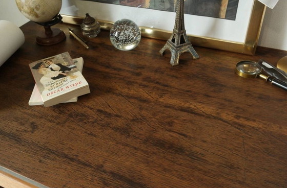 Image 1 of Bureau À Caissons Vintage En Chêne 
