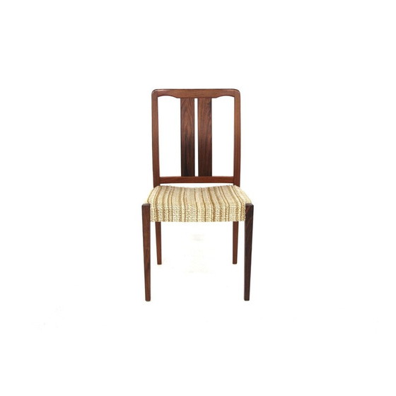 Image 1 of Ensemble de 4 chaises vintage en bois de rose et tissu, Suède 1960