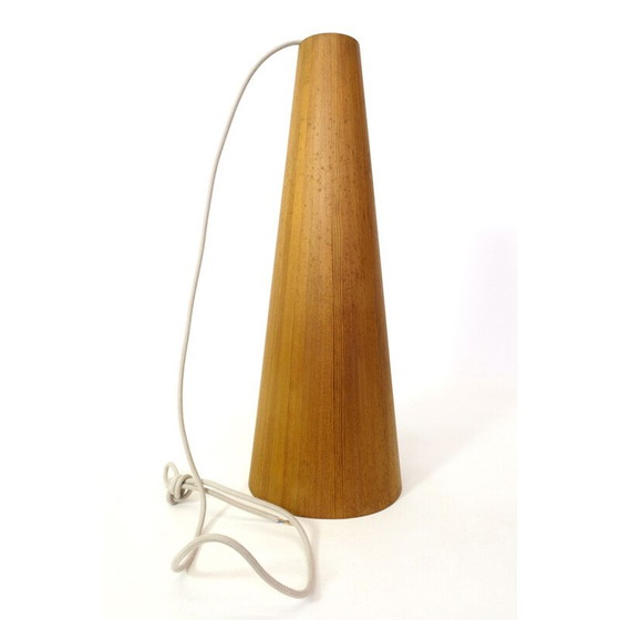 Image 1 of Lampe suspendue conique en pin par Jorgen Wolf, 1960