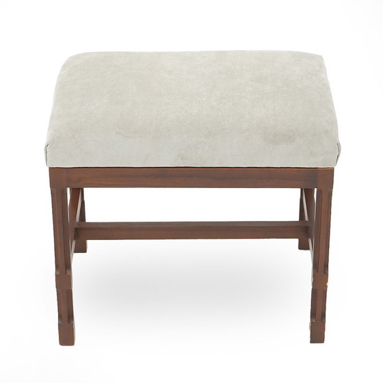 Image 1 of Tabouret en bois et velours par George Coslin pour 3V, 1970S