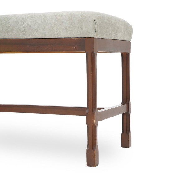 Image 1 of Tabouret en bois et velours par George Coslin pour 3V, 1970S