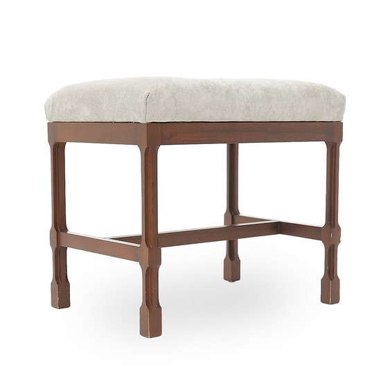 Image 1 of Tabouret en bois et velours par George Coslin pour 3V, 1970S