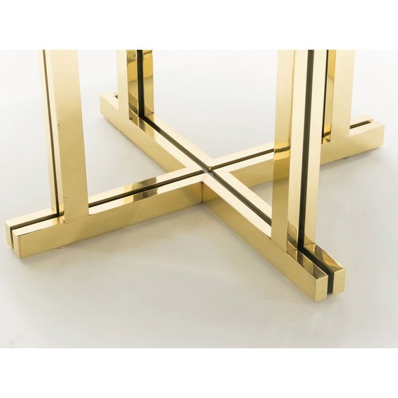 Image 1 of Grande table vintage en laiton laqué noir, Maison Jansen 1970