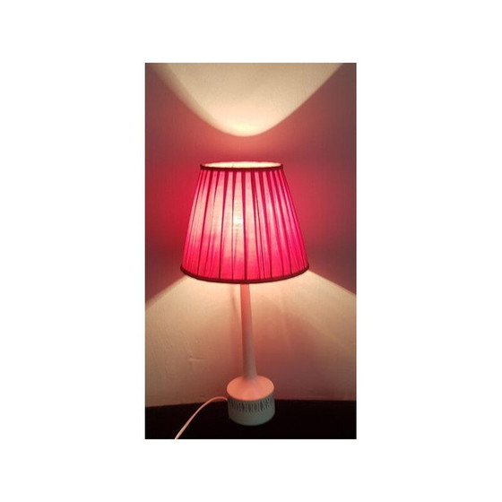 Image 1 of Paire de lampes de table vintage en bois peint avec motif géométrique par Hans Agne Jakobsson