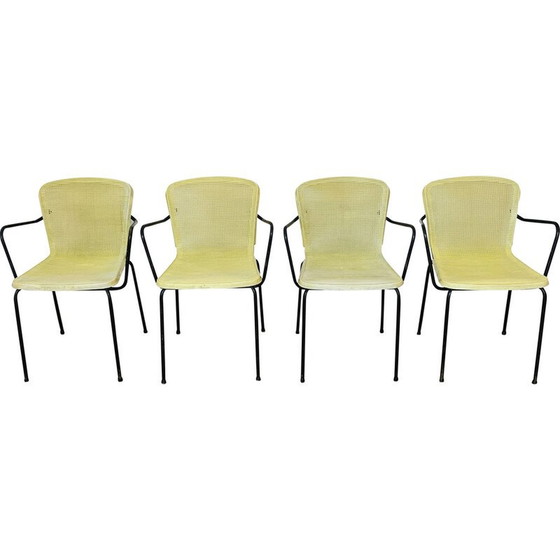 Image 1 of Ensemble de 4 fauteuils d'extérieur vintage jaunes, 1970