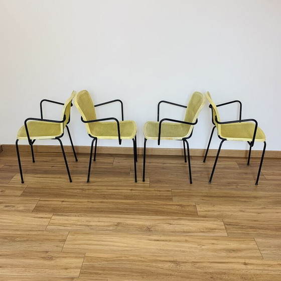 Image 1 of Ensemble de 4 fauteuils d'extérieur vintage jaunes, 1970