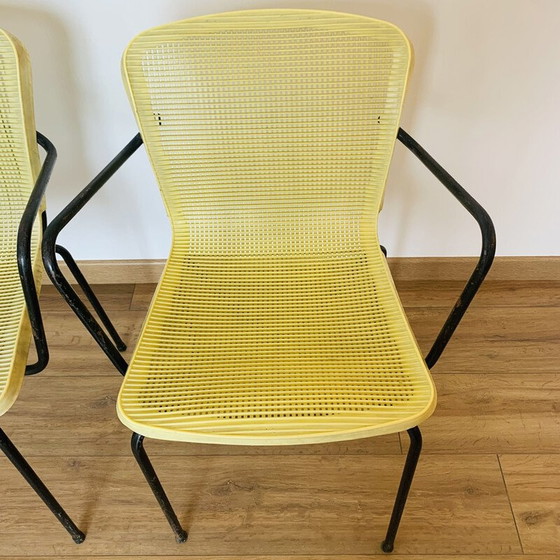 Image 1 of Ensemble de 4 fauteuils d'extérieur vintage jaunes, 1970