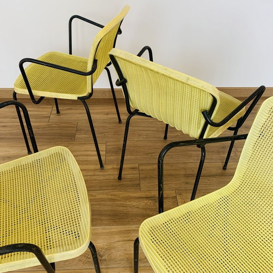 Image 1 of Ensemble de 4 fauteuils d'extérieur vintage jaunes, 1970