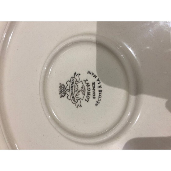 Image 1 of Plat vintage en faïence de Longwy décoré de cerises, 1950