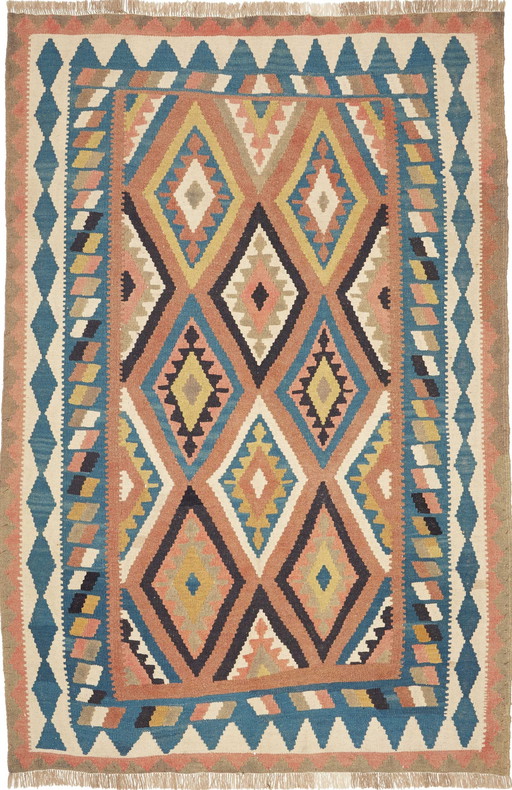 Kilim Fars Kashgaï -Tissé à la main-Utilisé 240 X 160 cm No. 448905