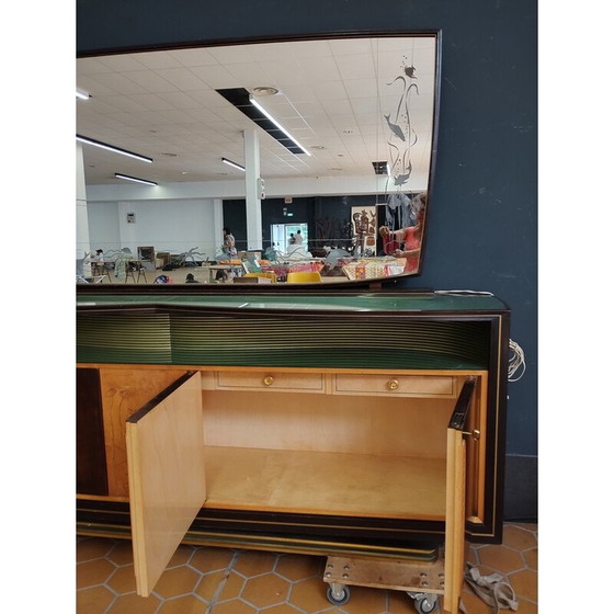 Image 1 of Buffet vintage en bois avec miroir par Vittorio Dassi, 1950