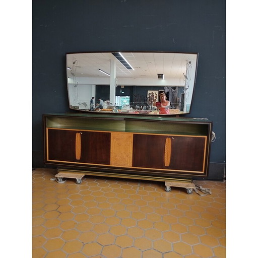Buffet vintage en bois avec miroir par Vittorio Dassi, 1950