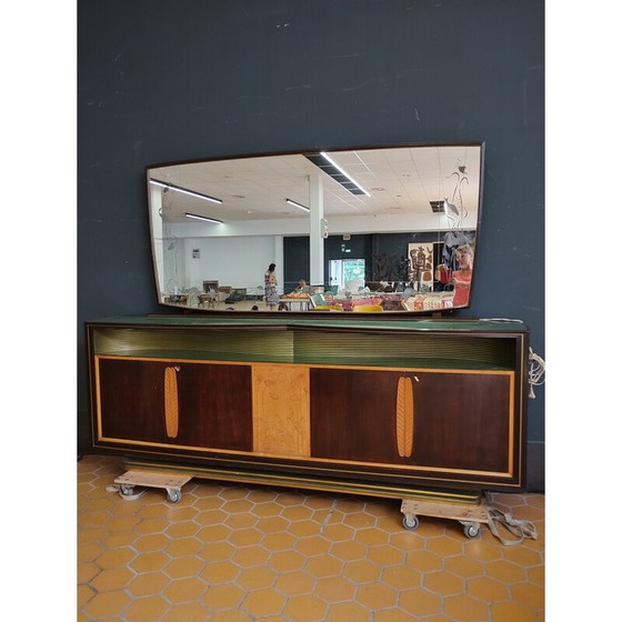 Image 1 of Buffet vintage en bois avec miroir par Vittorio Dassi, 1950