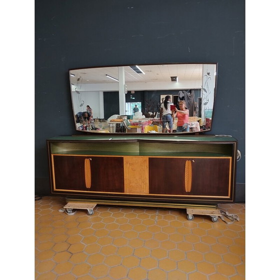 Image 1 of Buffet vintage en bois avec miroir par Vittorio Dassi, 1950