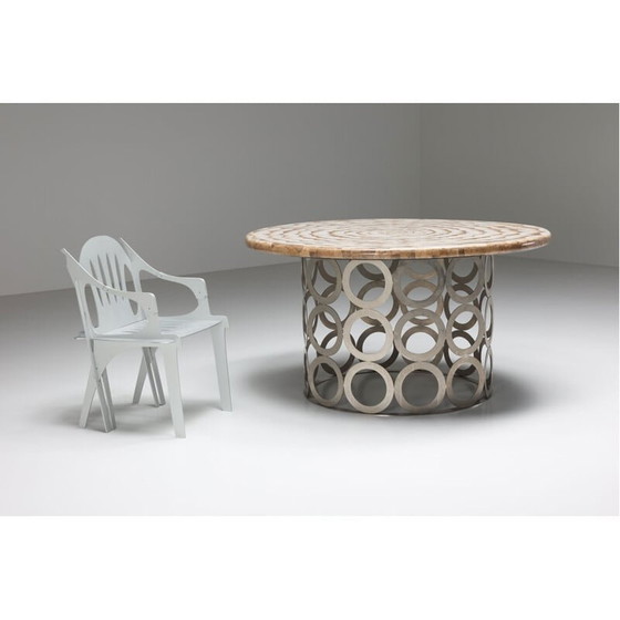 Image 1 of Table de salle à manger ronde éclectique vintage par Anacleto Spazzapan, années 2000