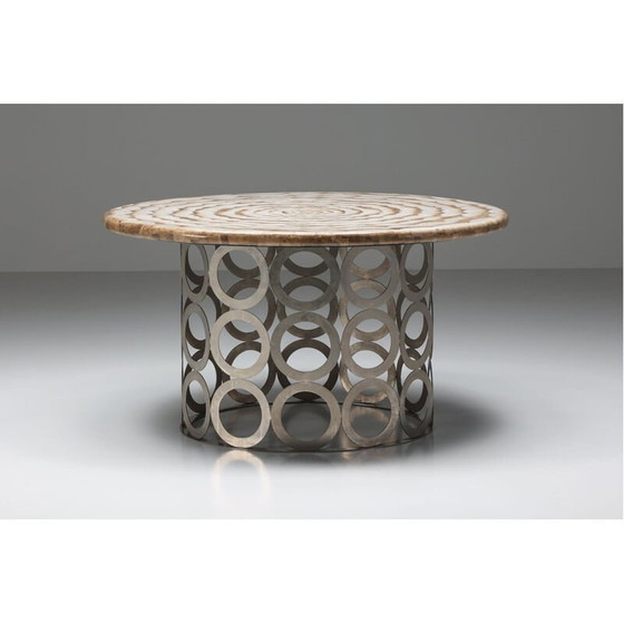 Image 1 of Table de salle à manger ronde éclectique vintage par Anacleto Spazzapan, années 2000