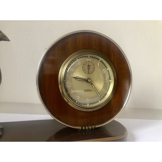 Image 1 of Horloge vintage en bois, Allemagne 1960