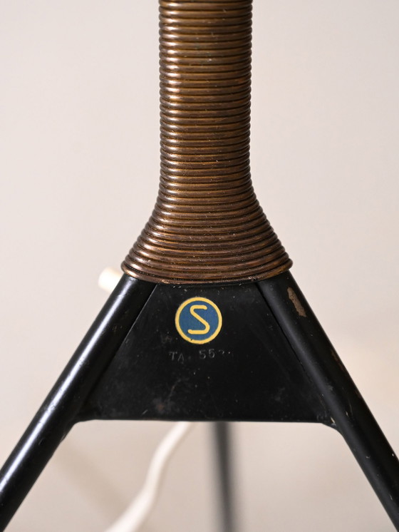 Image 1 of Lampadaire vintage avec trois lampes en métal noir