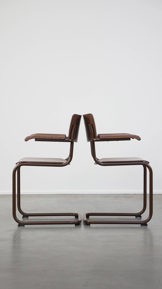 Image 1 of 2 X Thonet Modèle S43 Chaise de salle à manger/de chevet avec accoudoirs