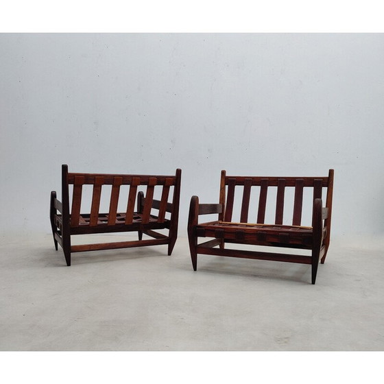 Image 1 of Paire de fauteuils et ottoman vintage par Jean Gillon pour Italma Wood Art, Brésil 1960