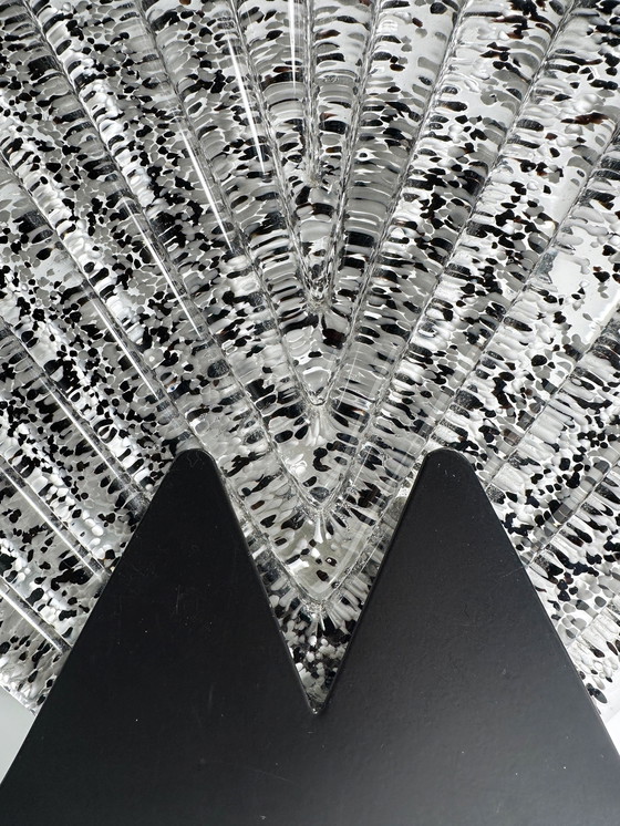 Image 1 of Grande lampe en éventail en verre de Murano - Art Déco 1980