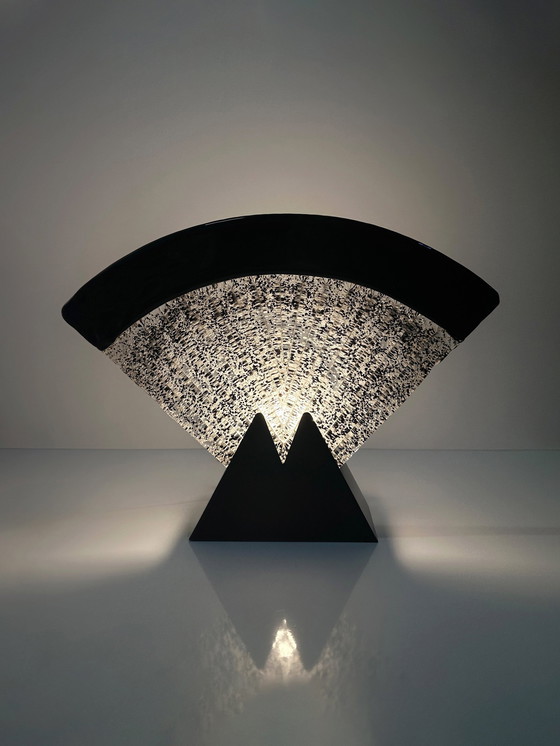 Image 1 of Grande lampe en éventail en verre de Murano - Art Déco 1980