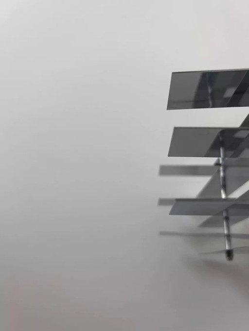 Suspension Vintage Géométrique, Métal Chromé, France 1960