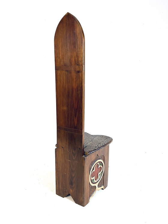 Image 1 of Chaise mudéjar avec sculpture sur bois