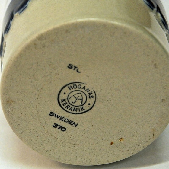 Image 1 of Paire de bouteilles d'huile et de vinaigre en céramique de Höganäs, Suède 1970