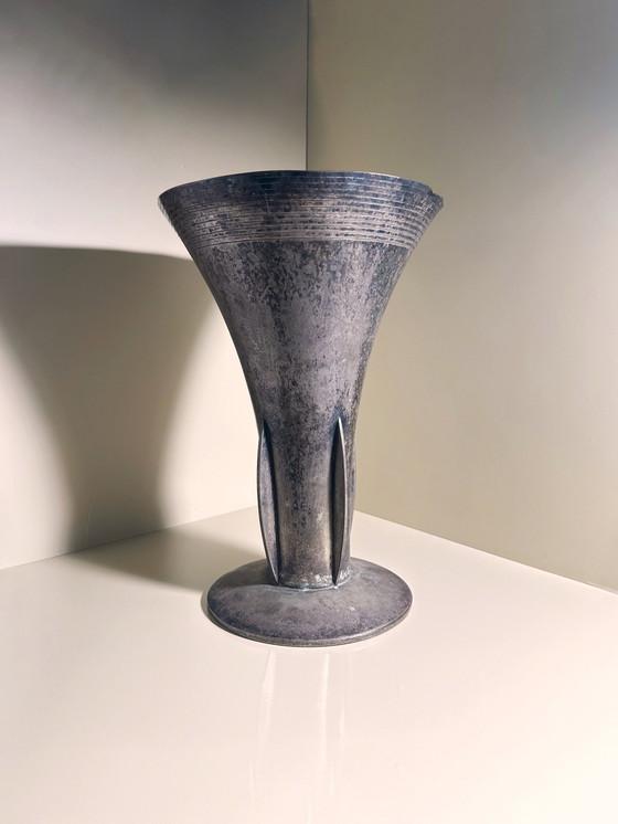 Image 1 of Grand Vase Amphore Argenté - Wmf 1925 Avec Patine Originale