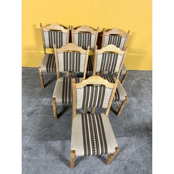 Image 1 of Ensemble de 6 chaises de salle à manger danoises vintage en bois de chêne, années 1960