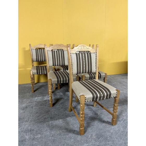 Image 1 of Ensemble de 6 chaises de salle à manger danoises vintage en bois de chêne, années 1960