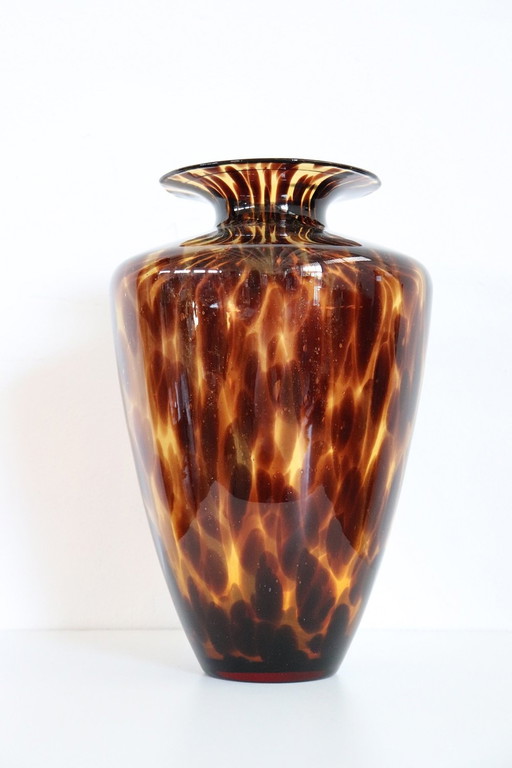 Grand vase italien en verre d'art de Murano