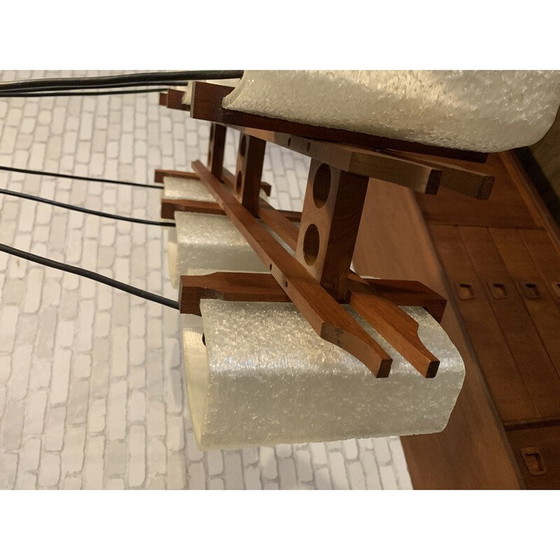 Image 1 of Lampe suspendue vintage en teck scandinave, 1960