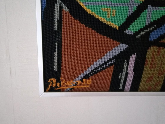 Image 1 of Tapisserie/Tableau Vintage Cubiste Picasso