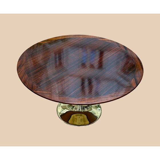 Image 1 of Table basse vintage en palissandre et laiton par Angelo Mangiarotti