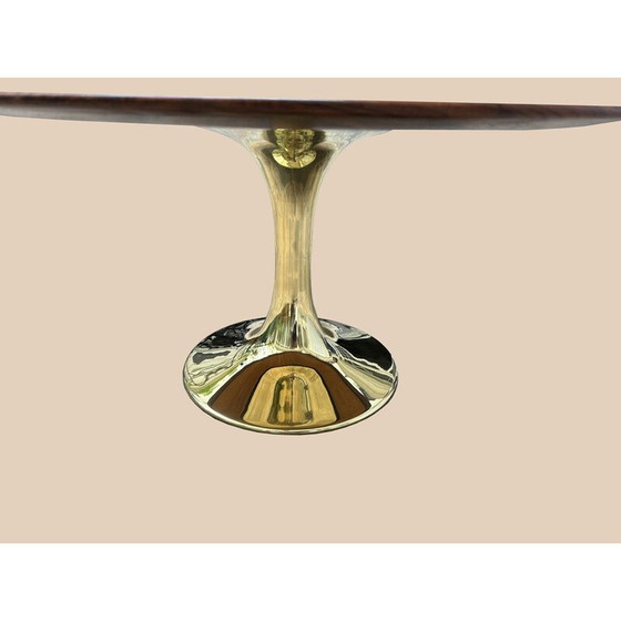 Image 1 of Table basse vintage en palissandre et laiton par Angelo Mangiarotti
