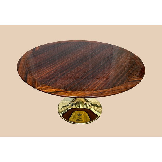 Image 1 of Table basse vintage en palissandre et laiton par Angelo Mangiarotti