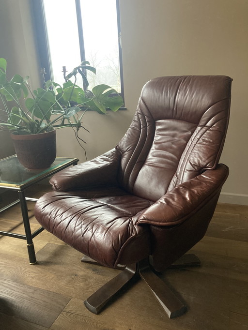 Fauteuil Relax Mid Century Mahony marron