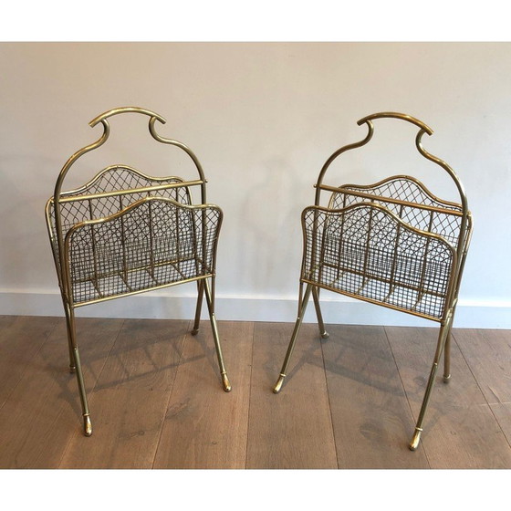 Image 1 of Paire de porte-revues en laiton, France 1900