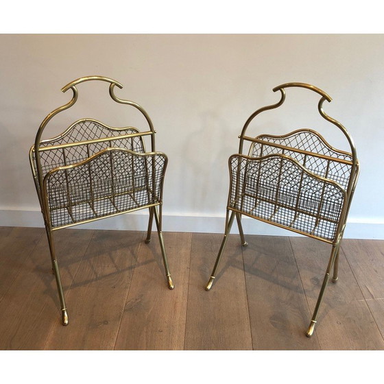 Image 1 of Paire de porte-revues en laiton, France 1900