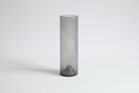 Image 1 of Vase en verre bullé Erik Höglund pour Pukeberg, Suède, années 1960