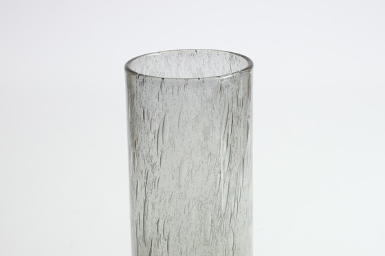 Image 1 of Vase en verre bullé Erik Höglund pour Pukeberg, Suède, années 1960