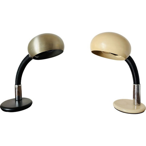 Paire de lampes de table flexibles vintage par Gammalux, Italie années 1960