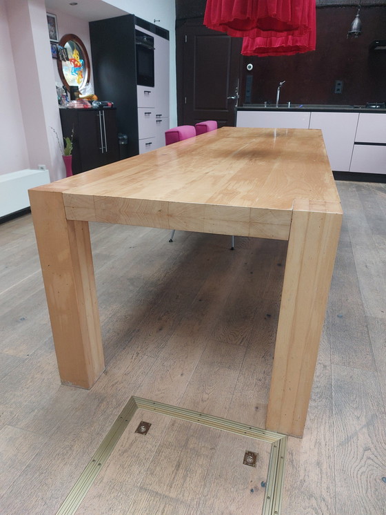 Image 1 of 3 Meter Lange Strakke Robuuste Houten Tafel