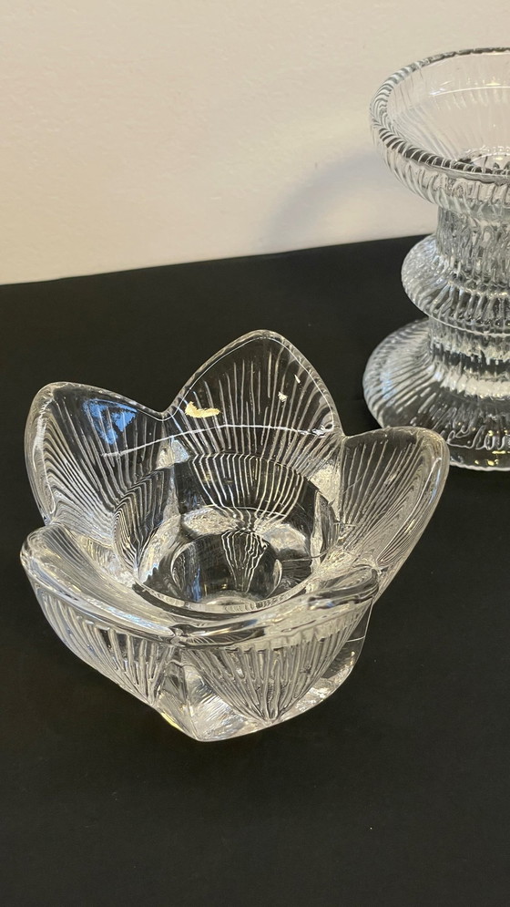 Image 1 of Bougeoirs Cristal Façon Littala Vintage