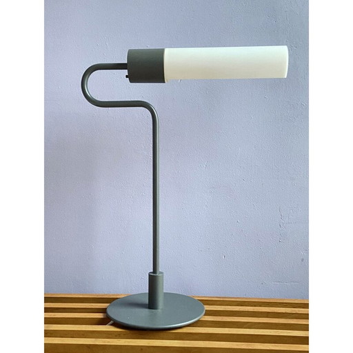 Lampe de table vintage Royal Copenhagen Flamingo en métal peint en gris-brun par Jørgen Møller, Danemark 1980