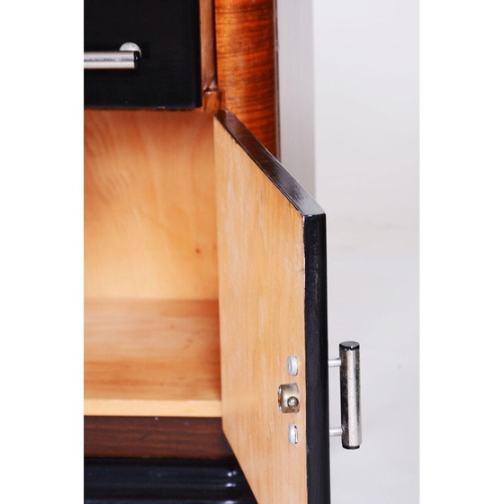 Image 1 of Paire de tables de nuit en noyer Art déco tchèque, années 1930