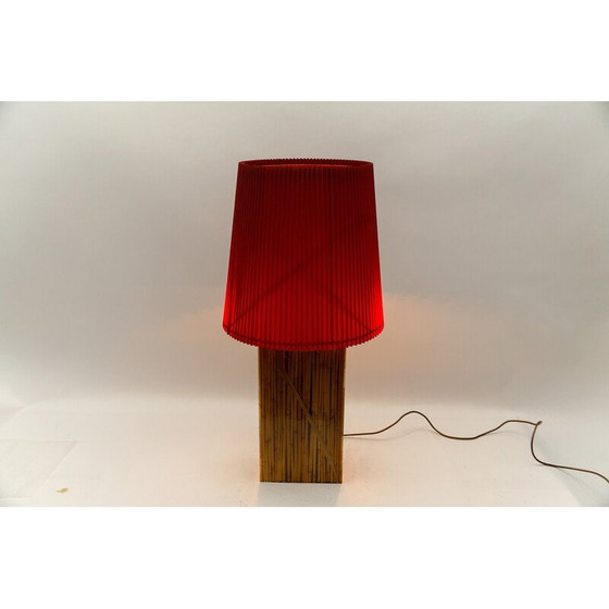 Image 1 of Lampe de table vintage en résine de bambou par Riccardo Marzi, Italie 1970
