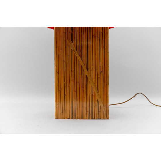 Image 1 of Lampe de table vintage en résine de bambou par Riccardo Marzi, Italie 1970